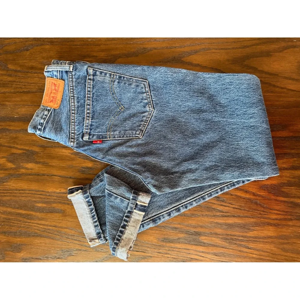Levi's 501 Skinny Jeans Womens 25x30 Blue Excellent Selvedge Detail Button Fly - Picture 4 of 9